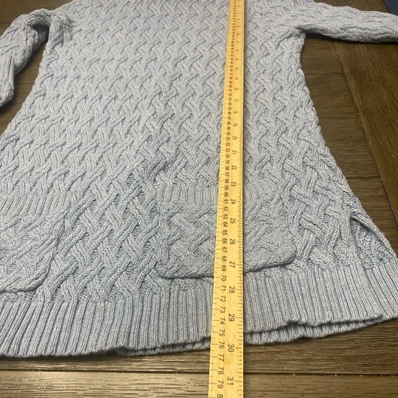 Women’s Jeanne Pierre Blue 100% Cotton Cable-knit Turtleneck Sweater -M - Picture 6 of 6